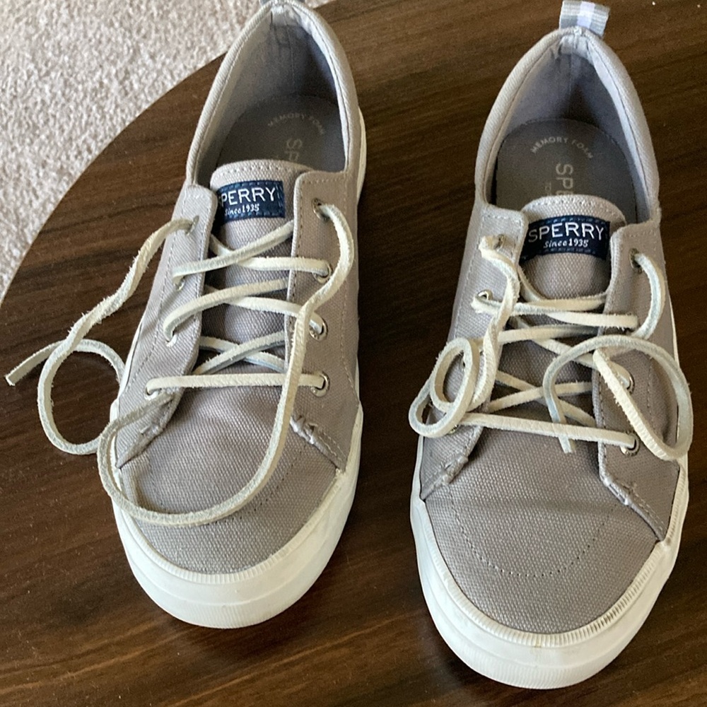 Sperry Gray Canvas Women's Sneakers